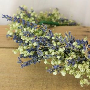 Dried Lavender and Babies Breath Crown Wedding